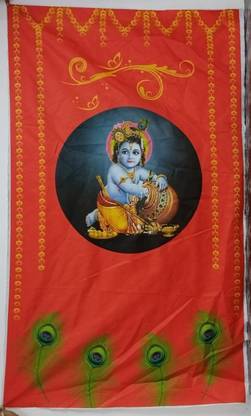 Talambralu Backdrop Cloth For Little_Krishna Design Altar Cloth