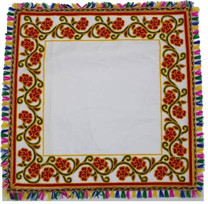 LWM CELEBRATIONS PVT LTD Thread Kutchi Work Square Kanku Pagla RumalKanku Pagla Cloth Altar Cloth