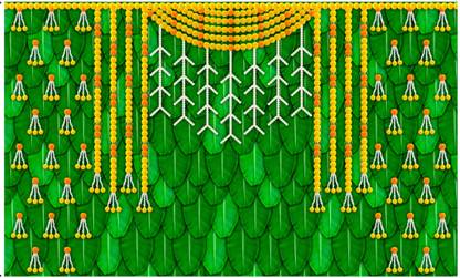 WINNSUN Banana Leaf Backdrop for wedding, Pooja and Household Functions(8*5)ft. Altar Cloth