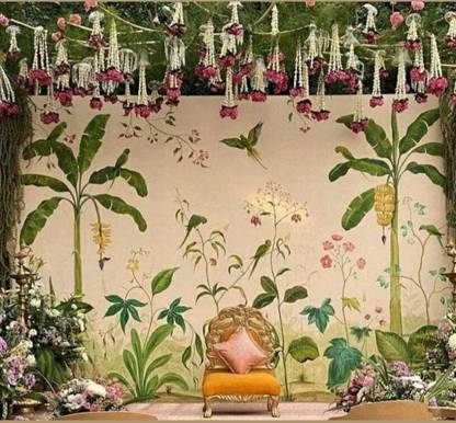 pellisandadi Wedding Backdrop Cloth for All Festivals With Tree Background Design 8Feet Altar Cloth