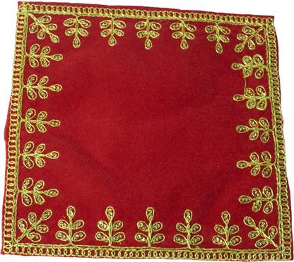 Jain life 8" Leaf Border Asan Nature-Inspired Design for Spiritual Spaces Altar Cloth