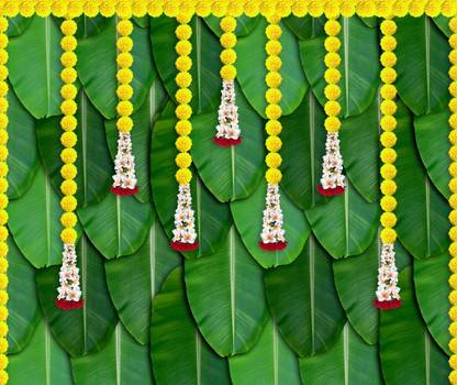 WINNSUN Banana Leaf Decorative Backdrop Curtains Altar Cloth