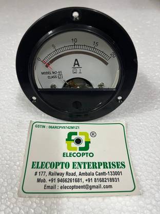 Elecopto Round Ampere Meter 20 A DC Ammeter