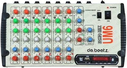 Da.Beatz. Professional 6-Channel mixer UM6 Sound Mixer & Audio Interface, DJ mixer USB, BT Digital Sound Mixer