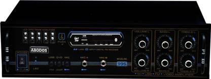 ABODOS M.NO.-995 High Quality 8Transistor 4Channel Stereo Power Amplifier with Big LED Display And LED Spectrum Analyser /Bluetooth/Recording /MIC Input/USB/SD Card Slot/FM Radio/AUX Input/Remote Control & Built-in Equalizer with Bass, Treble & Balance Control 500 W AV Power Amplifier (Black) 500 W AV Power Amplifier