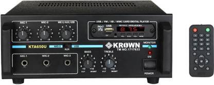 KE Krown KTA-65U PA Amplifier with Bluetooth, USB Player, 3 Mic Input 60 W AV Power Amplifier