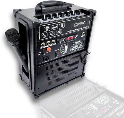 Superior ™ Preofessional 8" Cube Amplifier with U.H.F Wireless Mic|ECHO Effect|Bluetooth| 30 W AV Power Amplifier