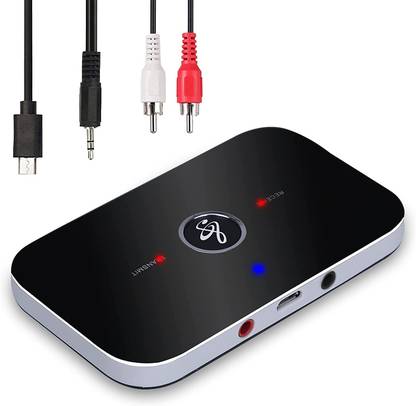 microware Bluetooth 5.0 Transmitter Receiver,2 in 1 Wireless Adapter with 3.5mm Output 100 W AV Power Amplifier