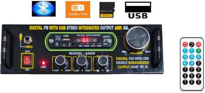 Sonic Boom Bluetooth Full Black Digital Stereo Amplifier BT/ USB//SD Card /FM /AUX 100 W AV Power Amplifier