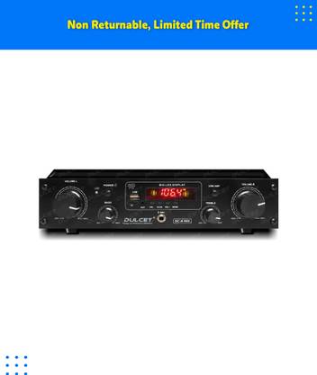 DULCET DC-A50X 2 Channel High Power Stereo Amplifier with Big LED Display/Bluetooth/MIC Input/USB/SD Card Slot/FM Radio/AUX Input/Remote Control & Built-in Equalizer with Bass, Treble & Balance Control 160 W AV Power Amplifier