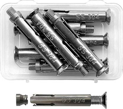 Satco Allen Key Operated Stainless-Steel Fastener - Grade 304- Pack of-6 - Flat Head Sleeve Anchor