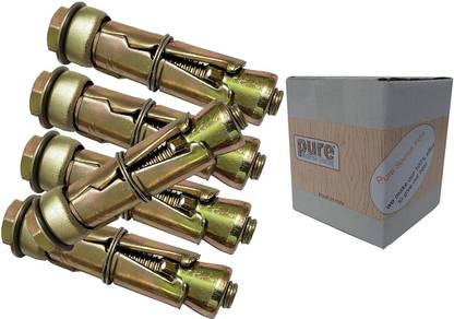 Pure Source (India) Anchor Fasteners,Size 6 mm, Pack of 5 PCS (Gold) Hollow Wall Drive Anchor