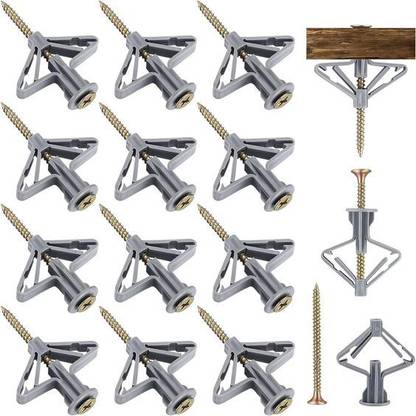 Satco Plasterboard Fixings Anti Rotate Drywall Anchor Kit Butterfly Pack Of 10 Toggle Wing Bolts