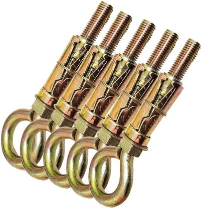 Pure Source (India) Swing Anchor Fasteners Hook for Hanging Swing, 12 mm, 5 Pcs Hollow Wall Drive Anchor