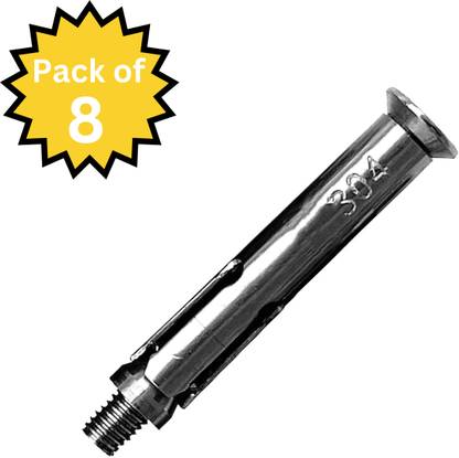 Gati Export 304 Grade Rust Proof Stainless Steel Anchor Fastener (Pack of 8) Flat Head Sleeve Anchor