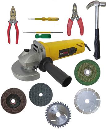 Inditrust 950w Angle Grinder Machine with 5 type wheel & Hand tool 5pc set Angle Grinder