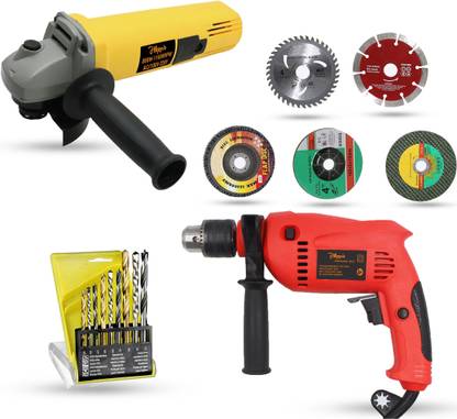 Hillgrove HGCM715M1 4inch Angle Grinder with 13mm Drill Machine for Metal/Wood/Concrete Angle Grinder