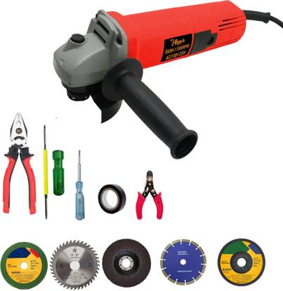 Hillgrove HGM914M1 4"inch Angle Grinder Machine with 5Pcs Hand Tool Kit and 5Pcs Wheels Angle Grinder