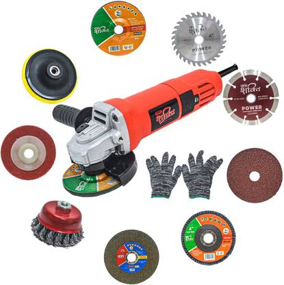 HPD Shakti 4 inch Angle Grinder Full Copper Motor 4" 803 with 9 Blade Set Heavy Duty Angle Grinder