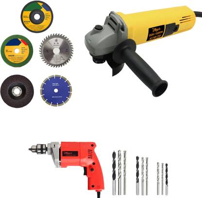 Hillgrove HGM902M2 4"inch Angle Grinder with 10mm Power Drill Machine and 5Pcs Wheels Angle Grinder