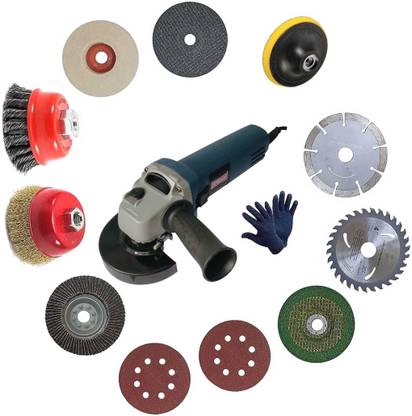 DUMDAAR DM6 Electric Sliding Angle Grinder machine 950W with Multi type 11pc wheels Angle Grinder