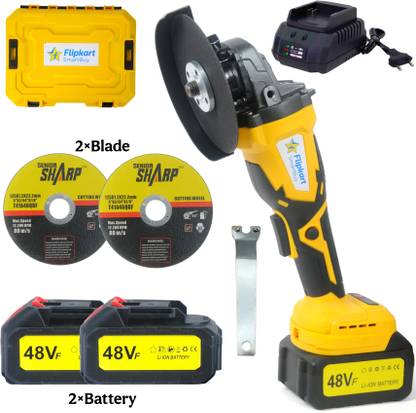 Flipkart SmartBuy 5" Cordless Grinder Machine 20000 RPM with 2 Battery, Fast Charger and 2 Blades Angle Grinder