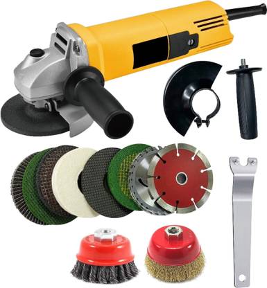 RanPra 4INCH ANGLE GRINDER WITH 8 MULTIUSE BLADE AND 2 CUP BRUSH WHEEL Angle Grinder