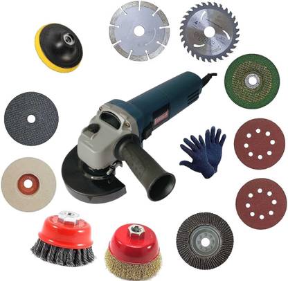 DUMDAAR DM6 Sliding Angle Grinder machine 950W with Multi type 11pc wheel set Angle Grinder