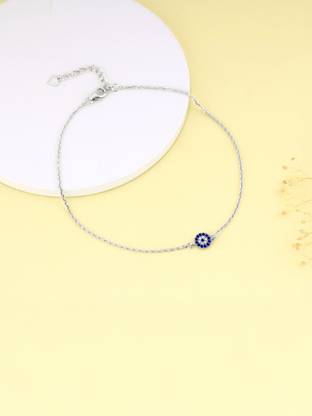GIVA 925 Silver Protective Eye|Gift for Women|Lifetime Plating Sterling Silver Toe Anklet