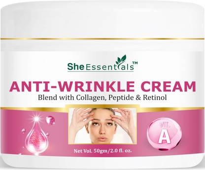 She Essentials Anti-Wrinkle Cream W/ Collagen, Retinol for Spots, Pigmentation, Wrinkles Clear
