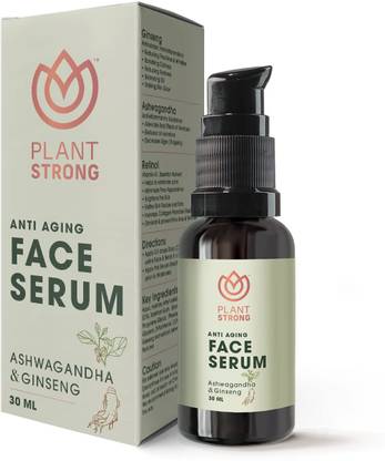 PLANT STRONG Face Serum: Blend of Ashwagandha,for Anti-Aging & Reducing Wrinkles