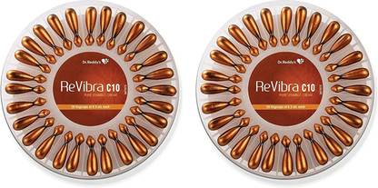 Revibra Dr Reddy's C10, Pure & Bioactive Vitamin C Cream One Disk of 28 Vegicaps x 2