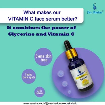 SEA SHADOW Vitamin C Face Serum With Witch Hazel Extract for Hyperpigmentation & Dull Skin