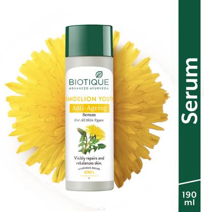 BIOTIQUE Dandelion Youth Anti-Ageing Serum| Reduces Fine Lines | All Skin Types