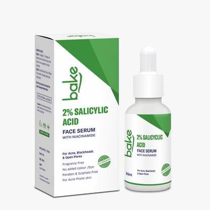Bake Cosmetics 2% Salicylic Acid Face Serum with Niacinamide for Active Acne & Open Pores
