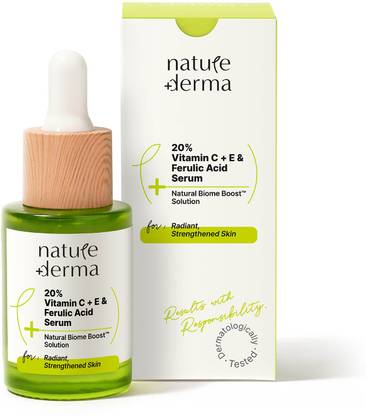 Nature Derma 20% Vitamin C E+ Ferulic Acid Serum with Natural Biome-Boost