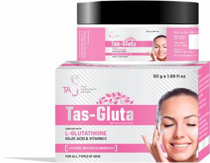 Tas Gluta Whitening Cream enriched with L-Glutathione, Kojic acid, and Vitamin C
