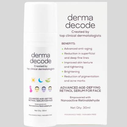 derma decode Advanced Anti Aging Retinol Face Serum with Nanoactive Retinal, Wrinkles Remover