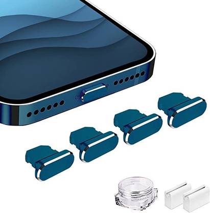 D & Y Dust Plugs (4 Pack) Compatible with iPhone 14,13,12,11,X,XS,8,7,Plus,Max,Pro Display Port Blue Anti-dust Plug