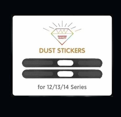 mizi Metal Speaker Mesh Sticker for iPhone 15/14/13/12 Series, USB Black Anti-dust Plug
