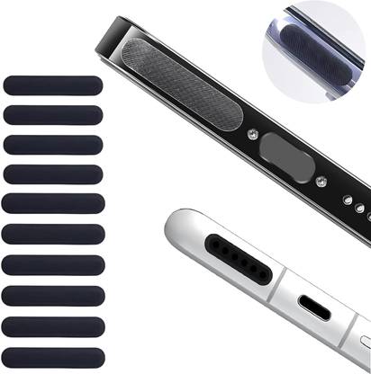 LastN Mobile Speaker Dust Protector Net Sticker Jali for Smartphones USB Black Anti-dust Plug