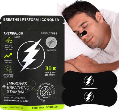 Thirdflow Nasal Strips for Breathing, Lavender Scented, Anti-Snoring for Sleep, Sports Anti-snoring Device