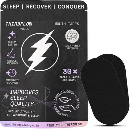 Thirdflow Mouth Tape for Sleeping 30 Pack, Anti-Snoring & Nose Breathing Aid Strong Grip Anti-snoring Device