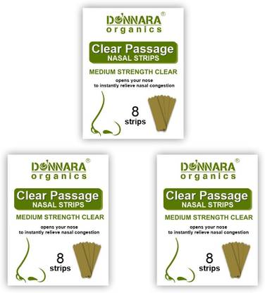 Donnara Organics Clear Passage Anti Snoring Nasal Strips 24 Pcs Improves Sleep Reduce Congestion Anti-snoring Device