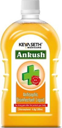 KEYA SETH AROMATHERAPY Ankush Antiseptic Disinfectant Liquid - First Aid, Medical, Multipurpose Personal Hygiene & Home Cleaner, Enriched with Chloroxylenol, Neem, Tulsi & Eucalyptus Essential Oil 100ml Antiseptic Liquid