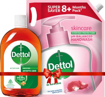 Dettol Antiseptic Liquid, 1000ml withHand wash Refill Skincare 1500 ml Antiseptic Liquid