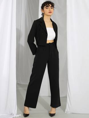 KOTTY Top Pant Co-ords Set with Blazer