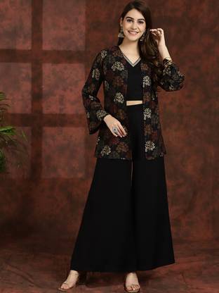 Claura Top Palazzos Co-ords Set with Jacket