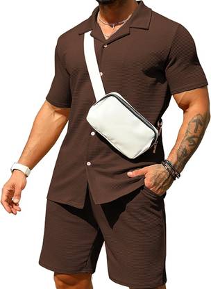 VIOUR Shirt Regular Shorts Co-ords Set