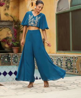 Janasya Top Palazzos Co-ords Set